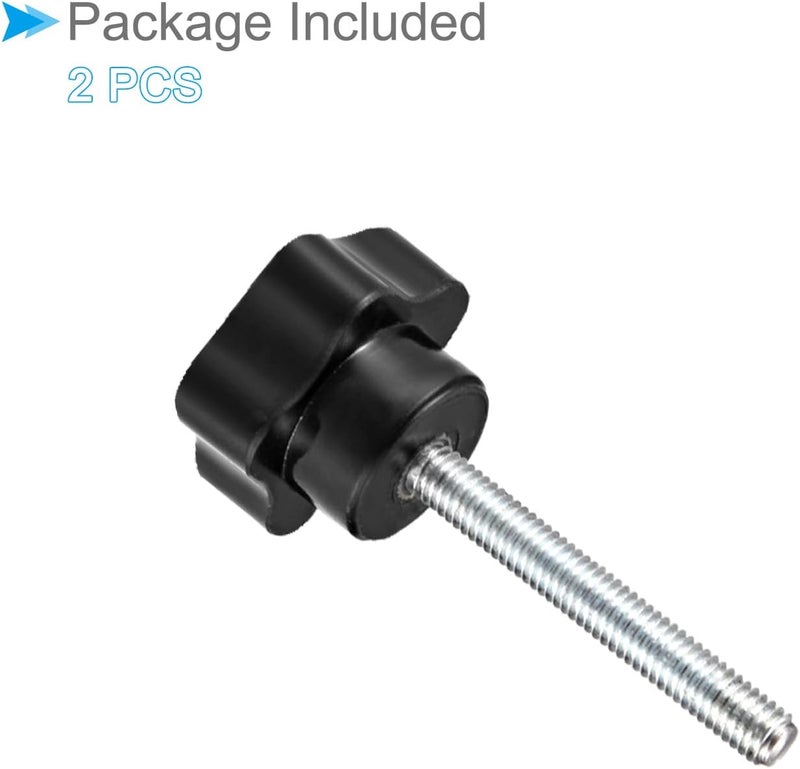 CoCud Star Clamping Knobs, M6 x 35mm Male Thread 29mm Head, Plastic Thumb Screw Grip Hand Knobs Threaded Bolt Black - (Applications: for Lathe Machinery), 2-Pieces - Image 5